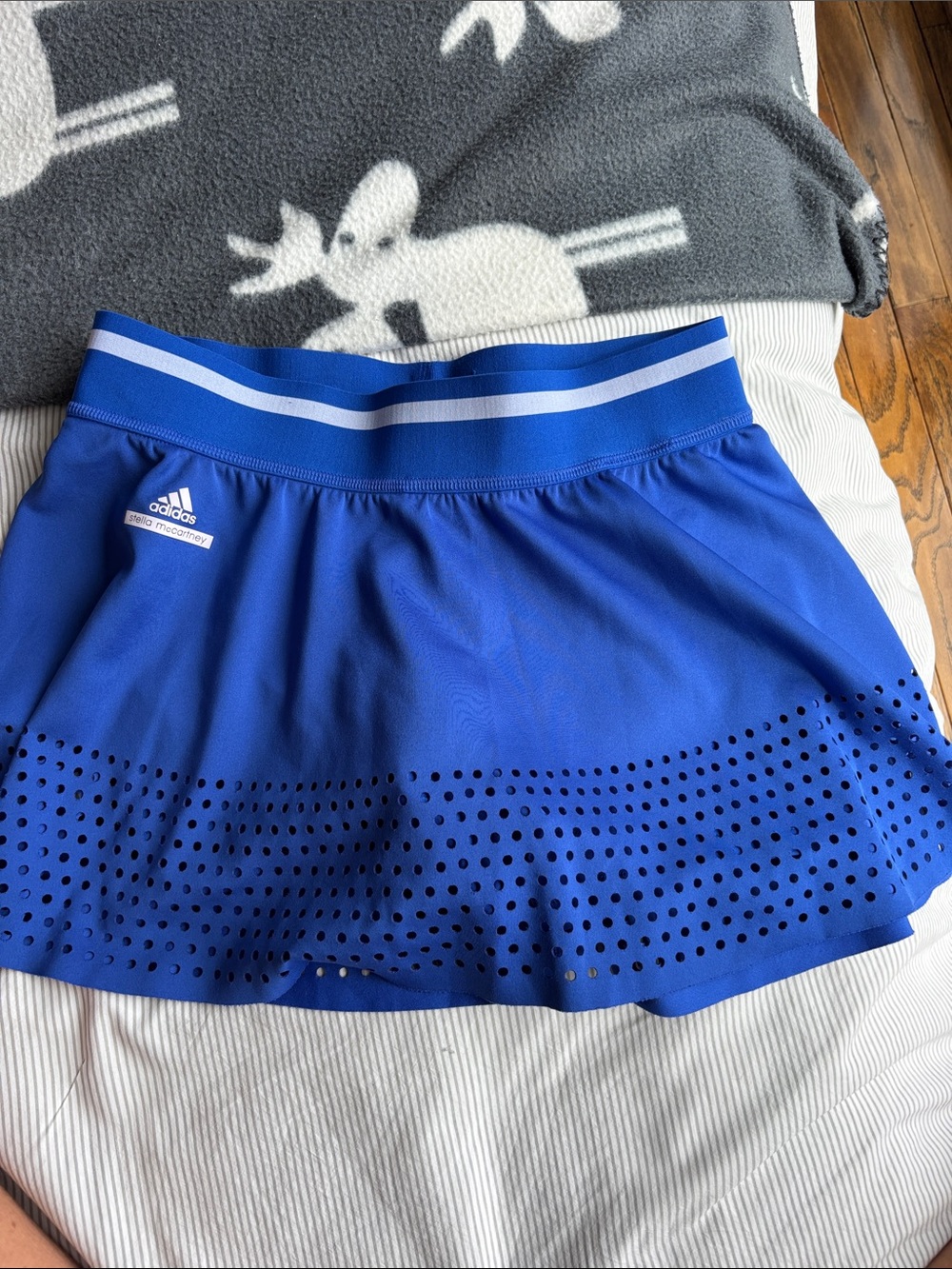 Adidas By Stella McCartney Perforated-Trim Tennis Skirt Skort Blue/White